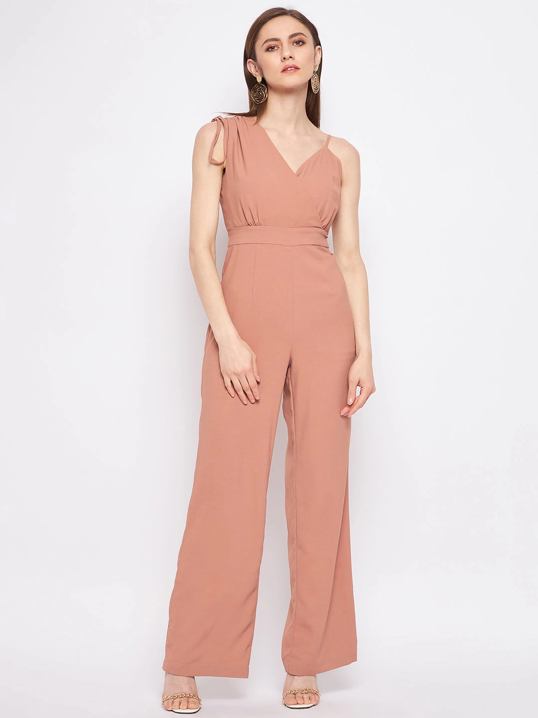 Stylish Silhouette Madame Camel Jump Suits