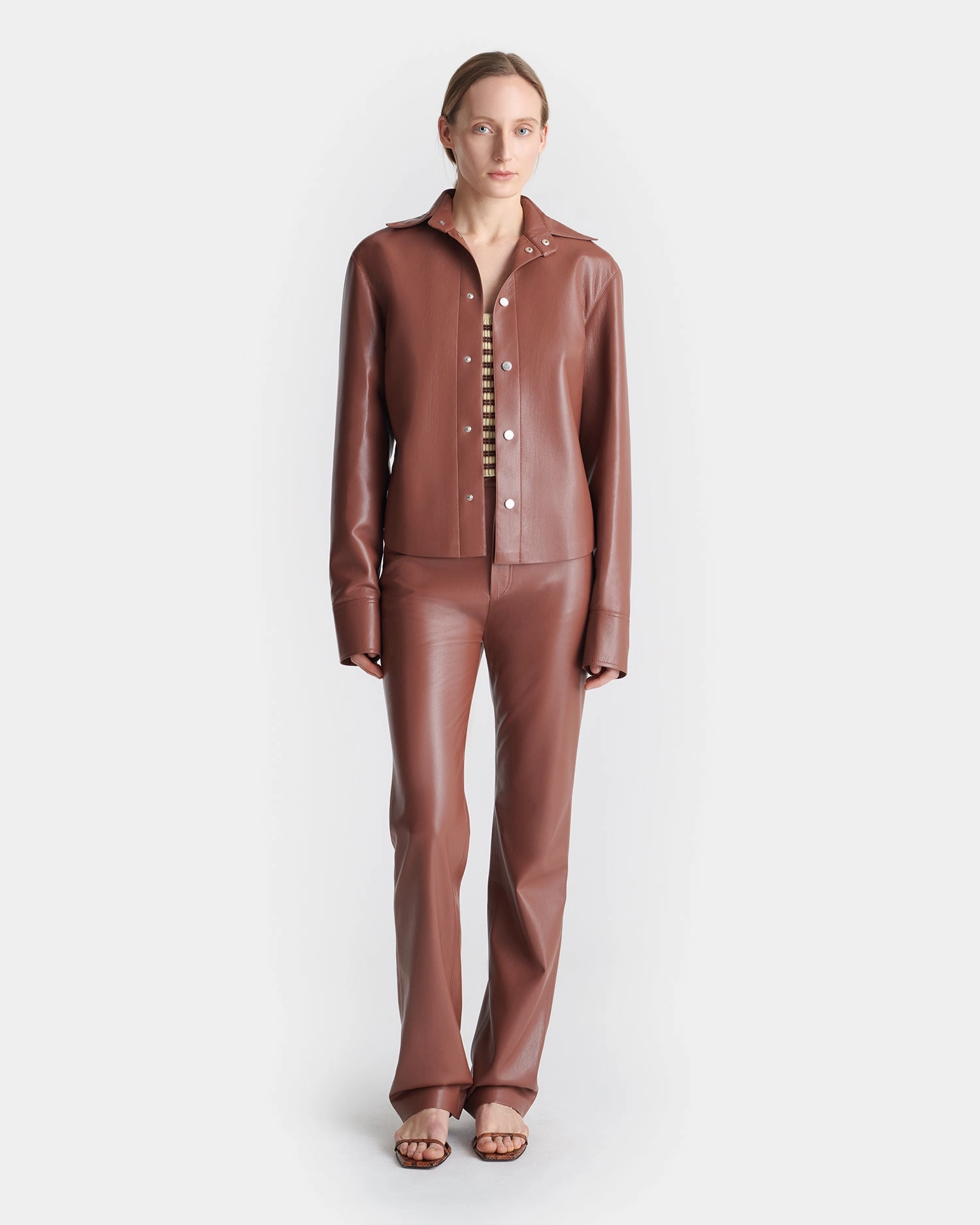 marketing venue Bogna - Okobor? Alt-Leather Shirt Jacket - Henna