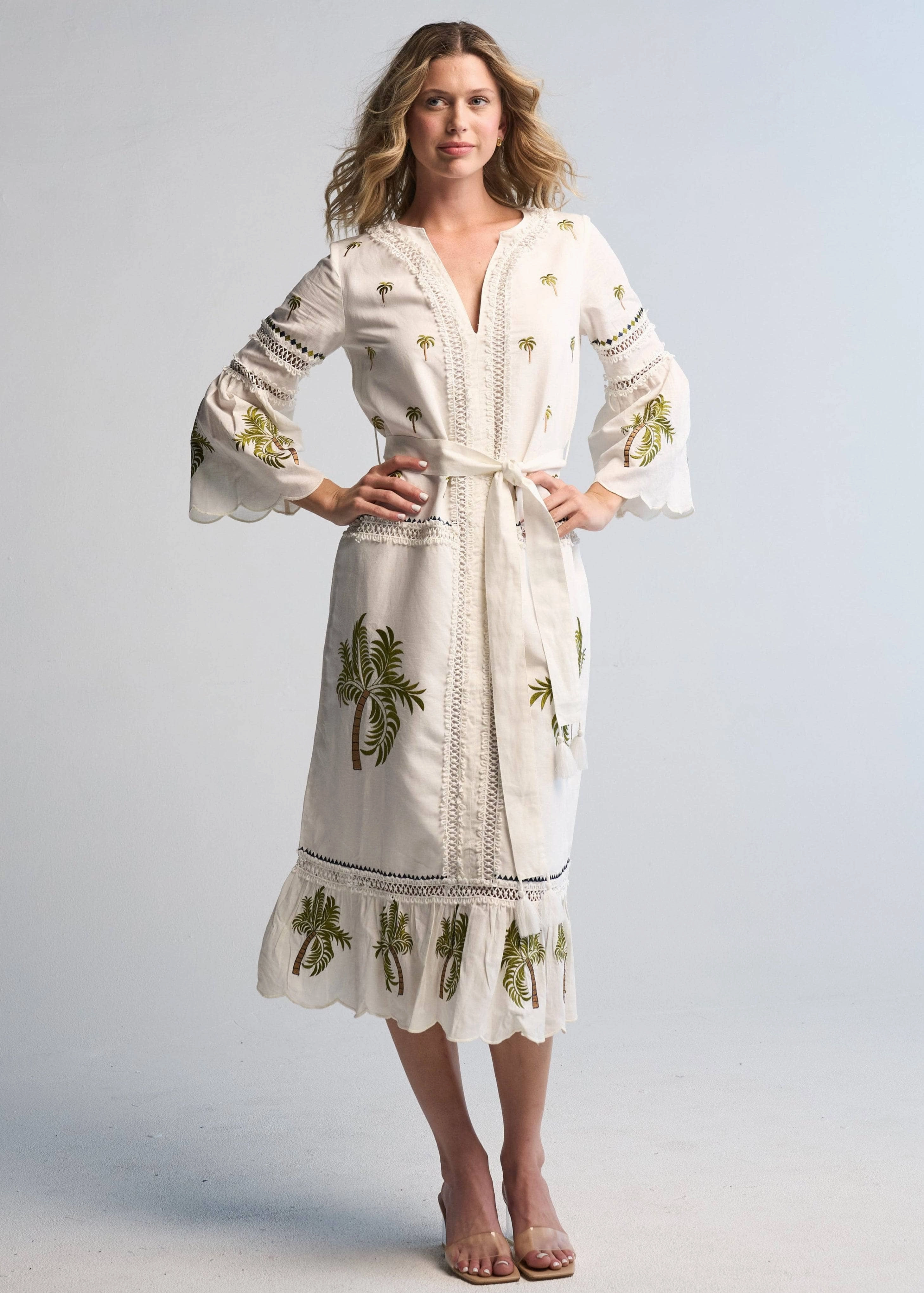 Tania Palm Dress Professional Comfort Lightweight-Structure