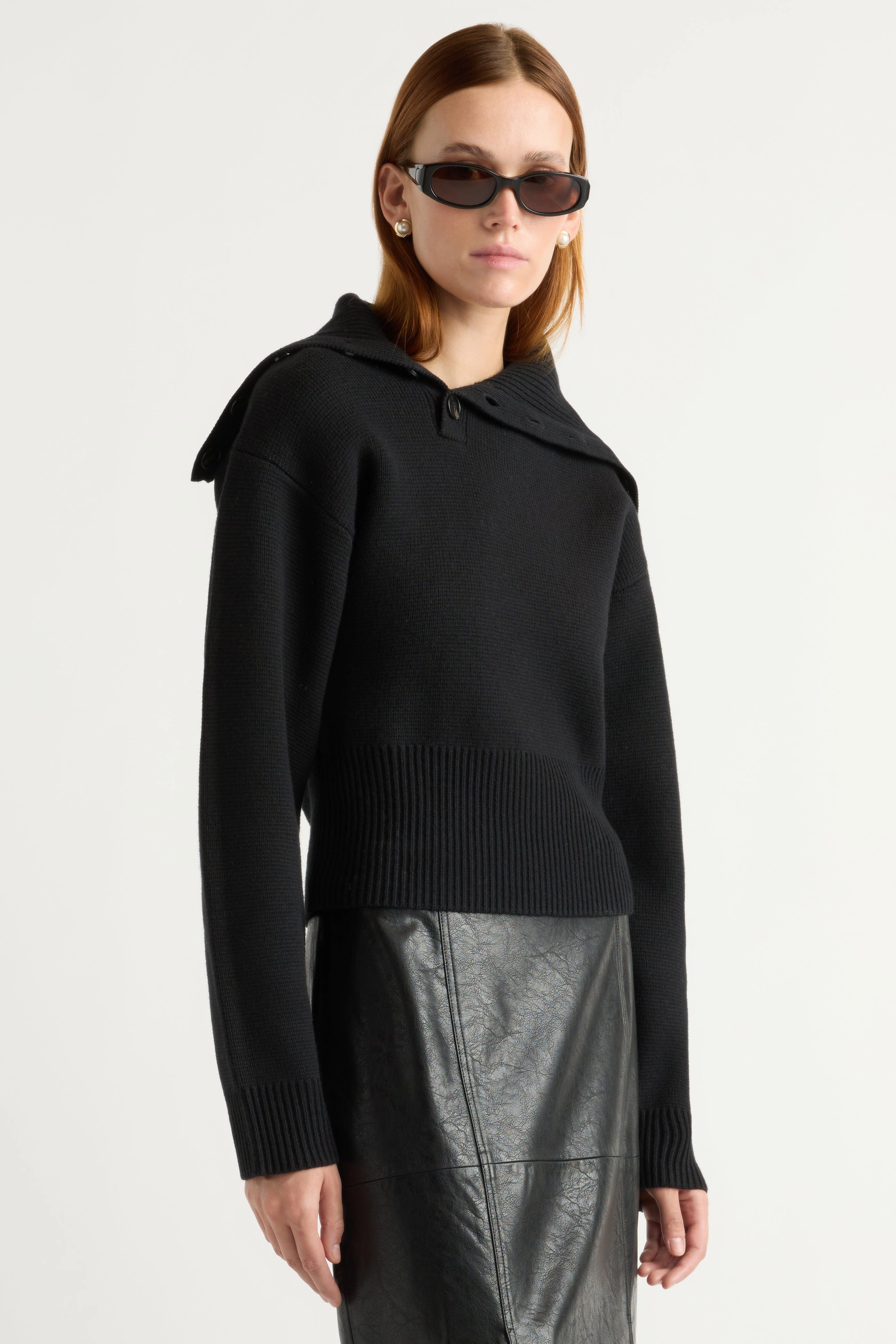 Perfect Stretch Warm and Soft Elijah Foldover Button-Collar Sweater