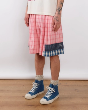 Bridge Shorts - Pink Picnic Handloom Airy Touch