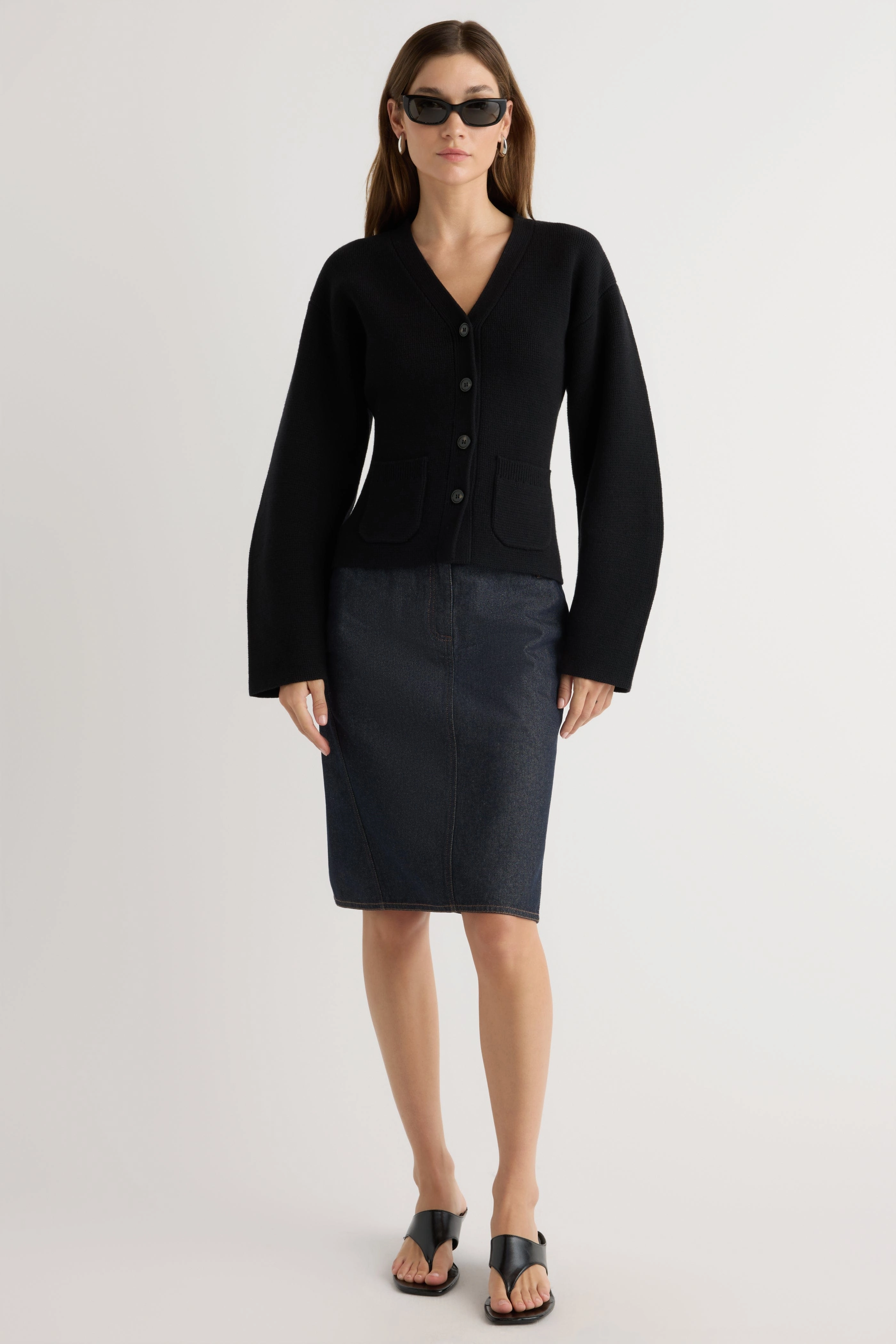 Elinor Organic Cotton-Wool V-Neck Cardigan Soft and Stylish Cozy Performance