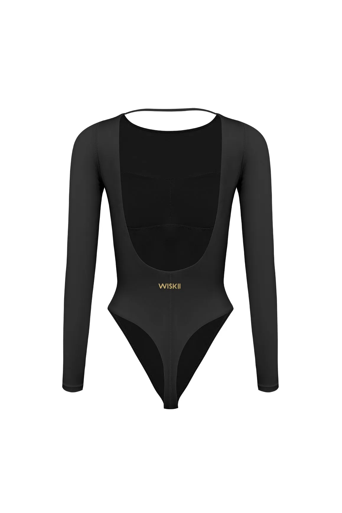 Back pockets Long Sleeve Open Back Bodysuit