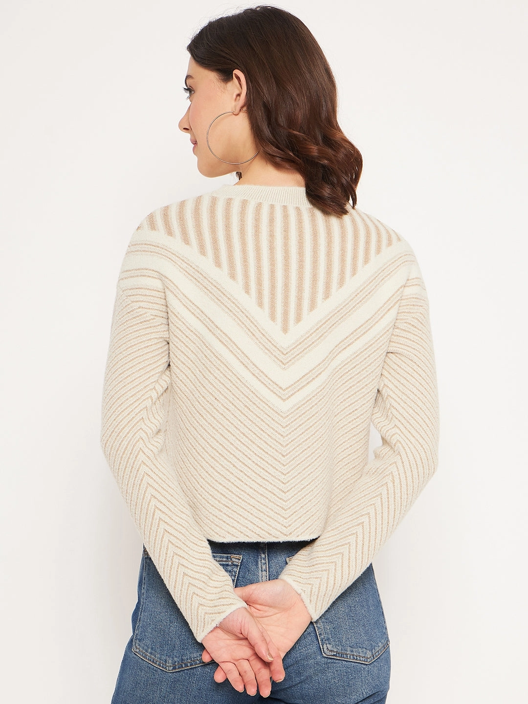 Anti Static Finish Madame Beige Embellished Sweater