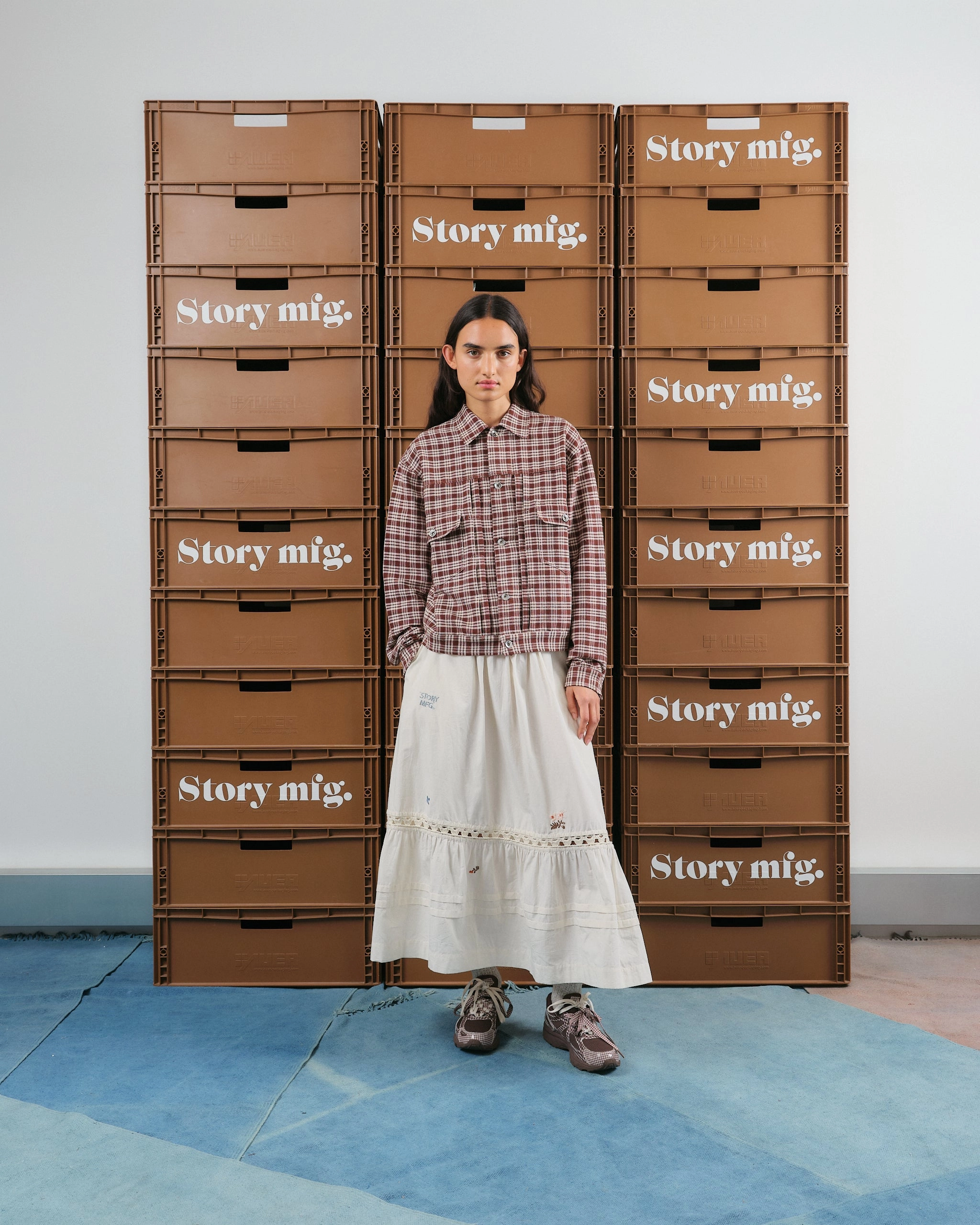 Road Trip Bold Look Smart Casual Minimalist Weekend Getaway Casual Tuesday Jacket - Wood Check Handloom