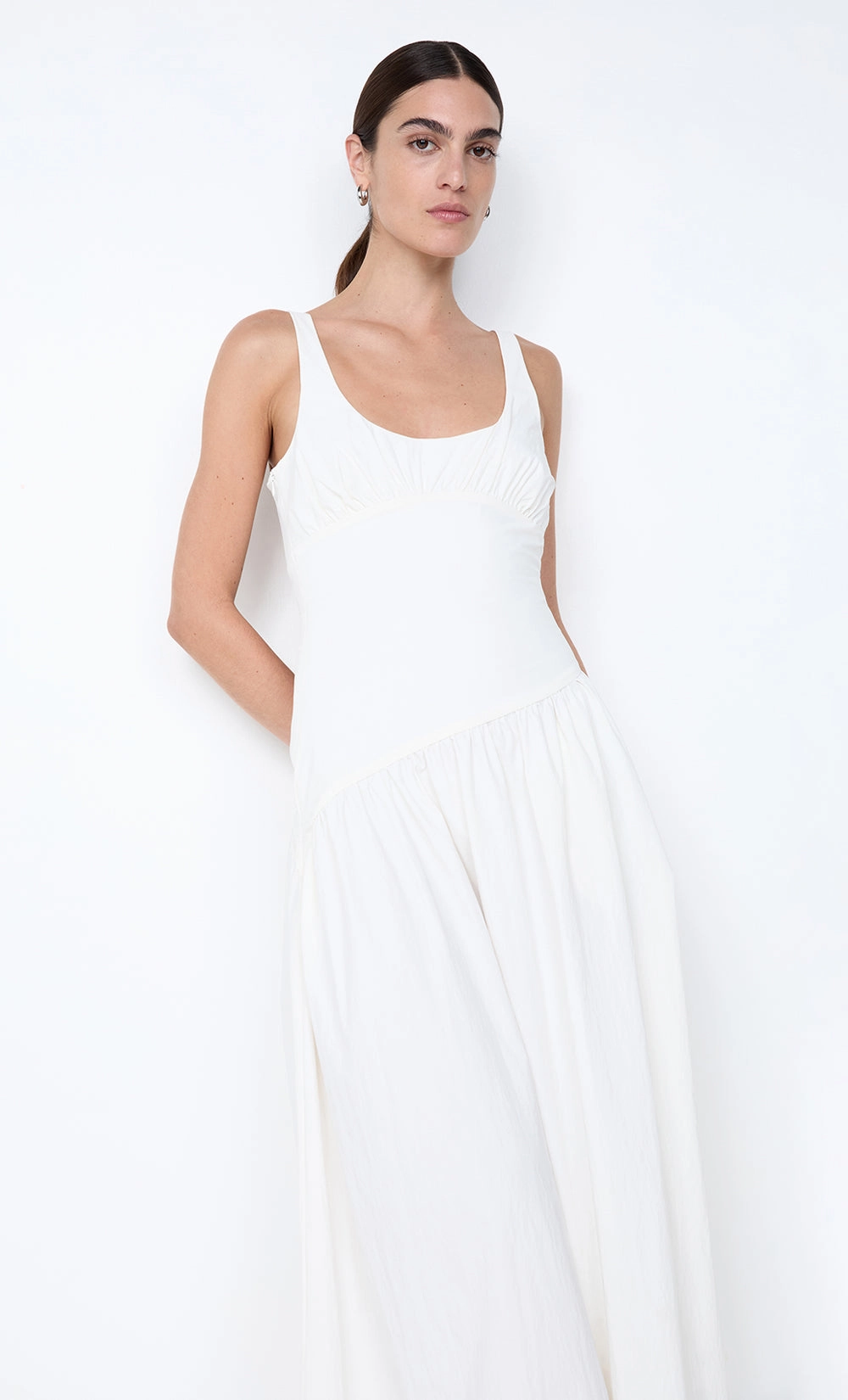 REID ASYM MAXI DRESS - IVORY Dark Tones