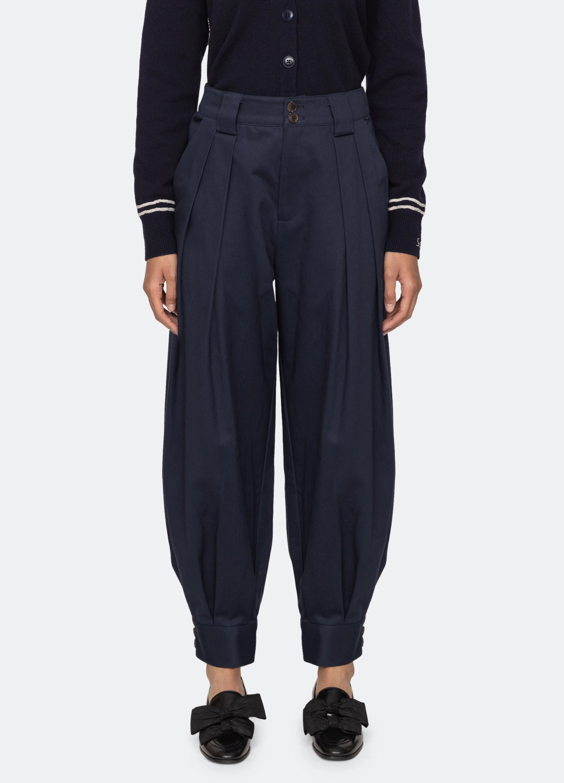 Suzette Balloon Pants Double Needle Stitching