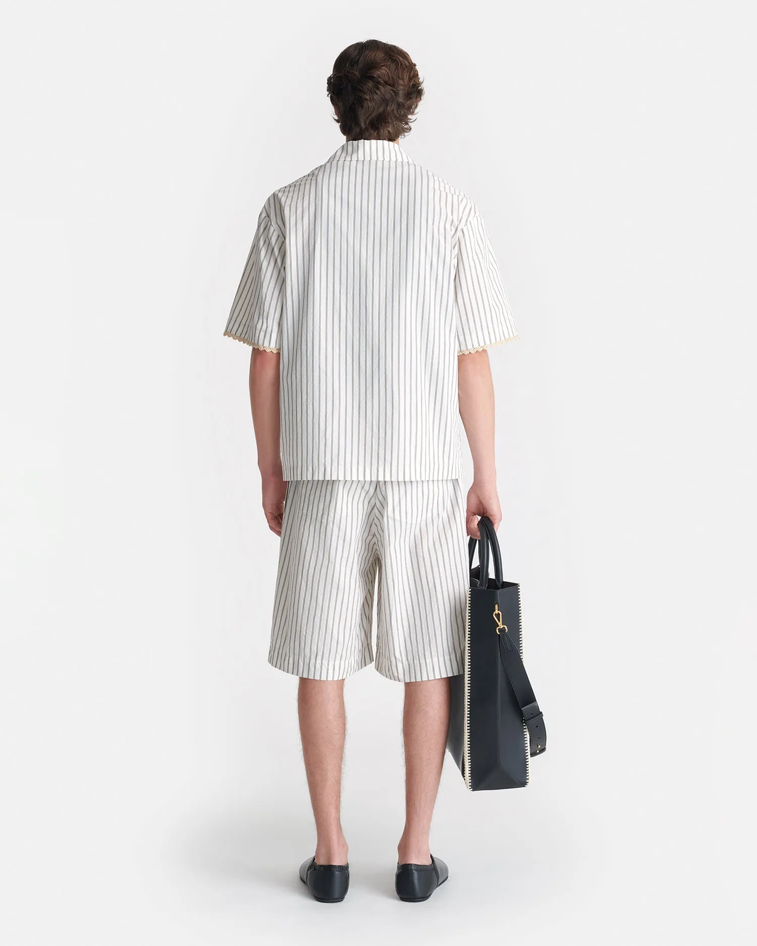 Maxton - Striped Crochet Shirt - Creme Yoga wear Durable Material