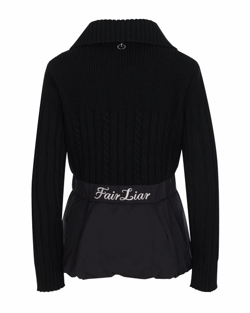 Knitted puffer Jacket - Black Insulated Warmth InterchangeablePanels