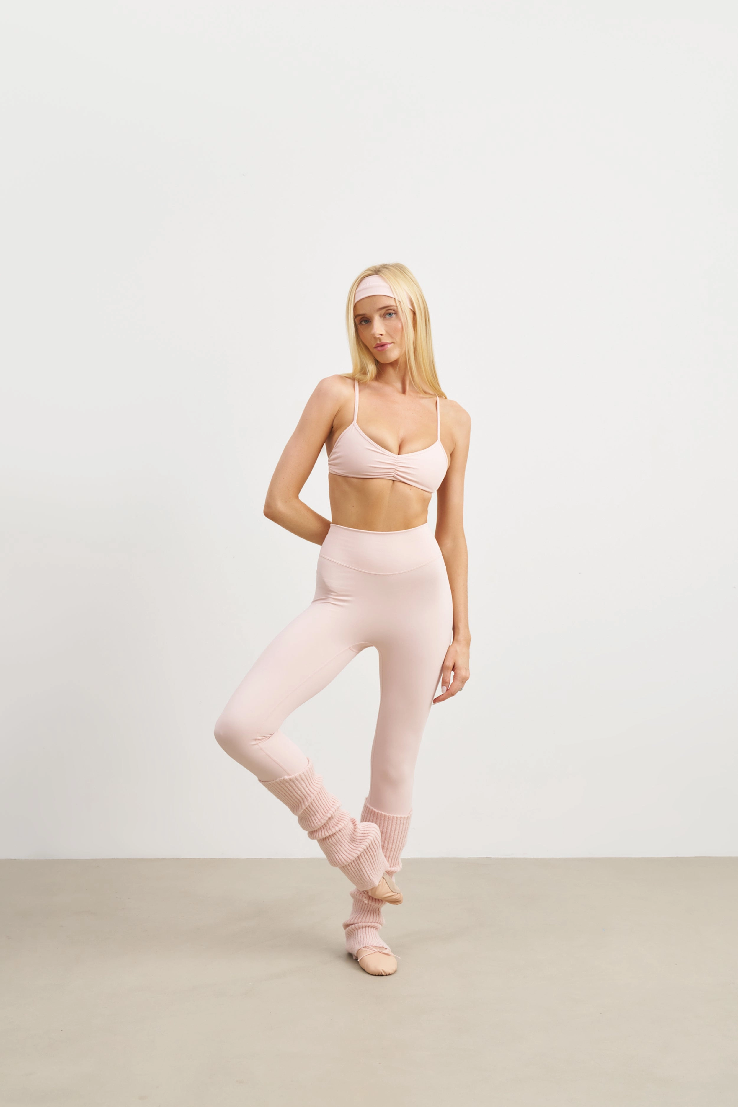Durable Color Retention Organic Cotton Blend Base Sculpting Leggings - Marshmallow