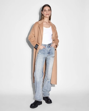 KAMILLE COAT LATTE All-Season Outerwear upcycled design