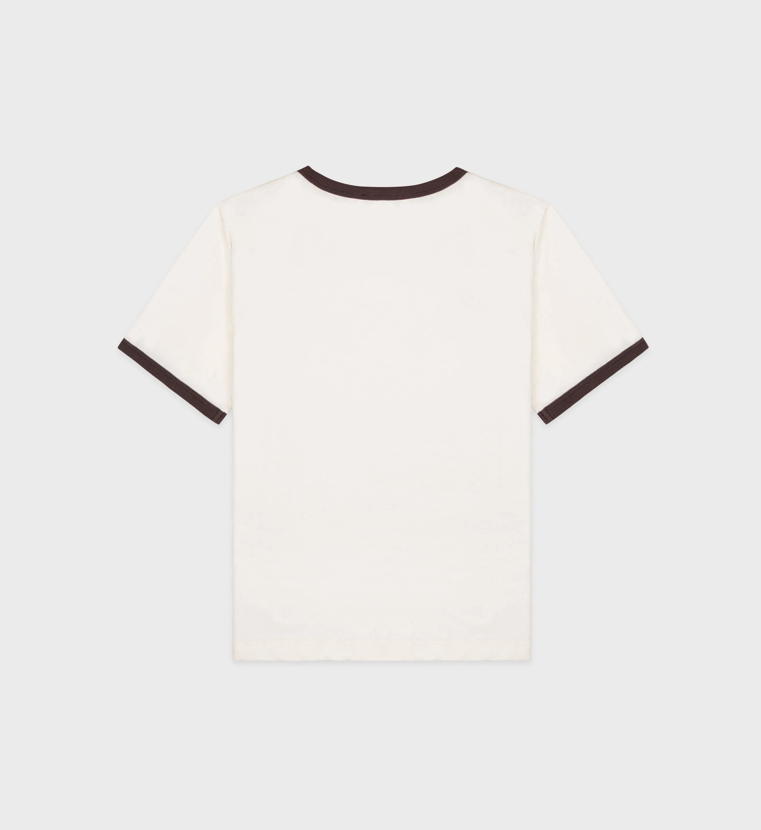 Connecticut Crest Ringer Tee - Off White/Chocolate