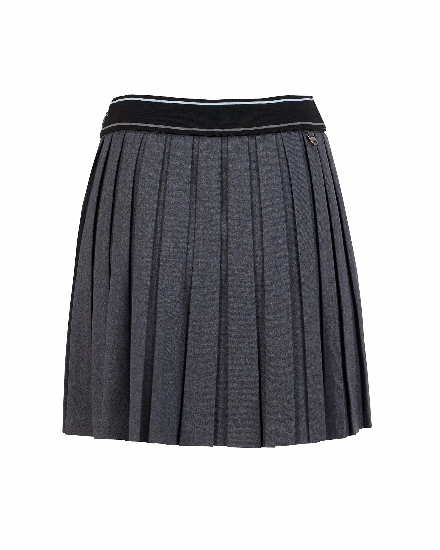 Logo band pleated skirt - Charcoal gray Elegant Feel