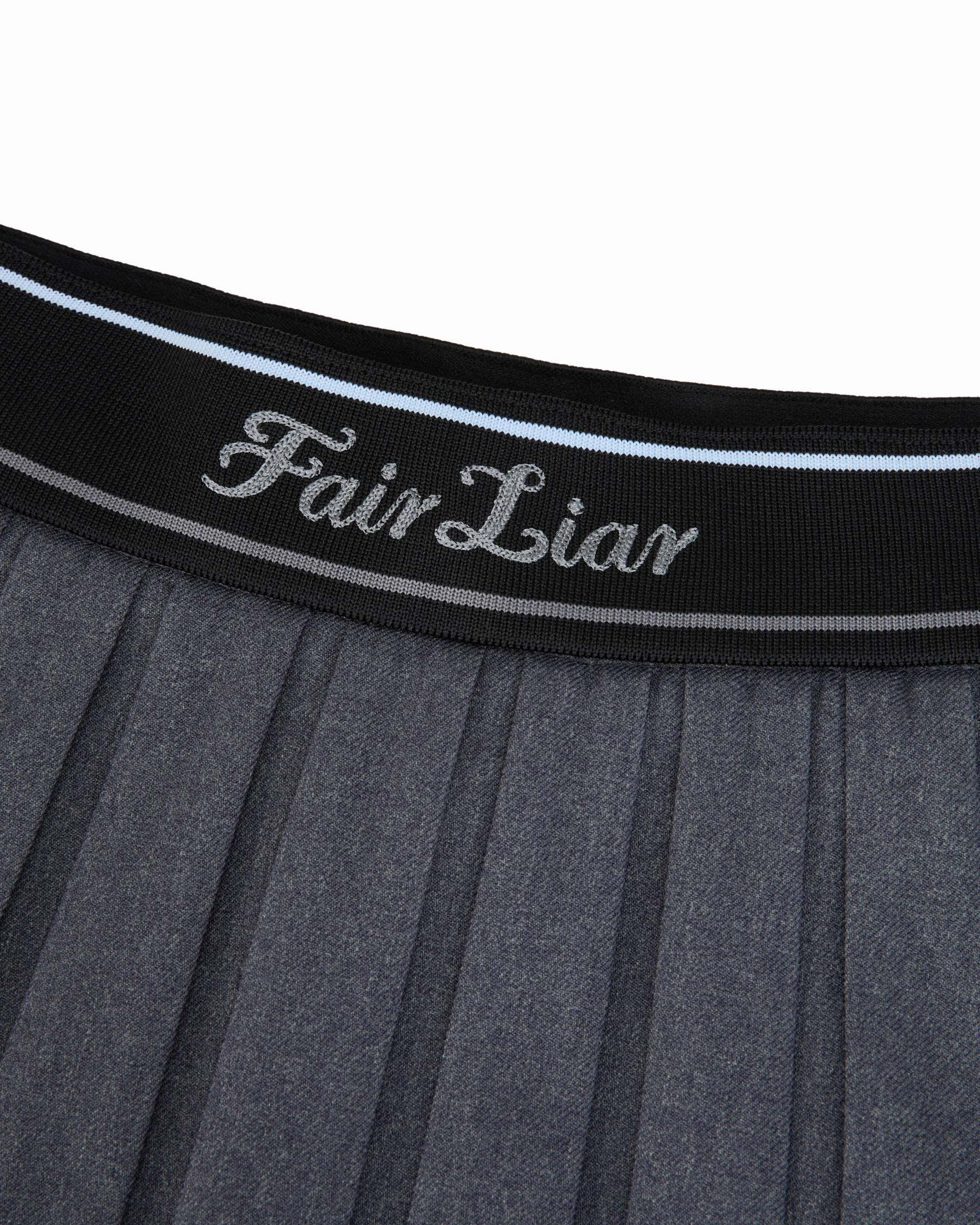 Creative Look Machine washable Logo band pleated skirt - Charcoal gray
