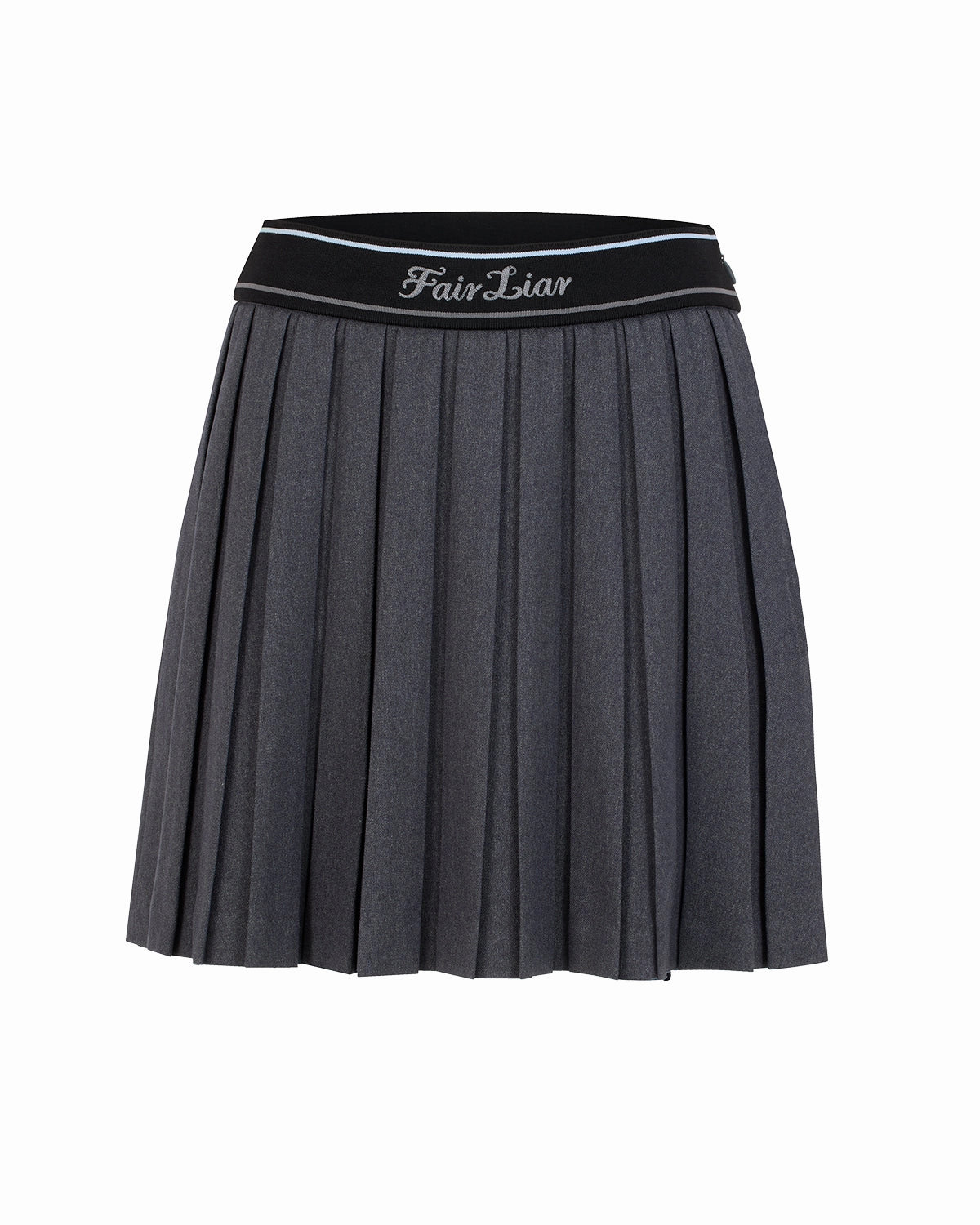 Logo band pleated skirt - Charcoal gray Unisex style