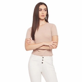 NonIrritatingStitching Madame Keyhole Detailed Beige Top