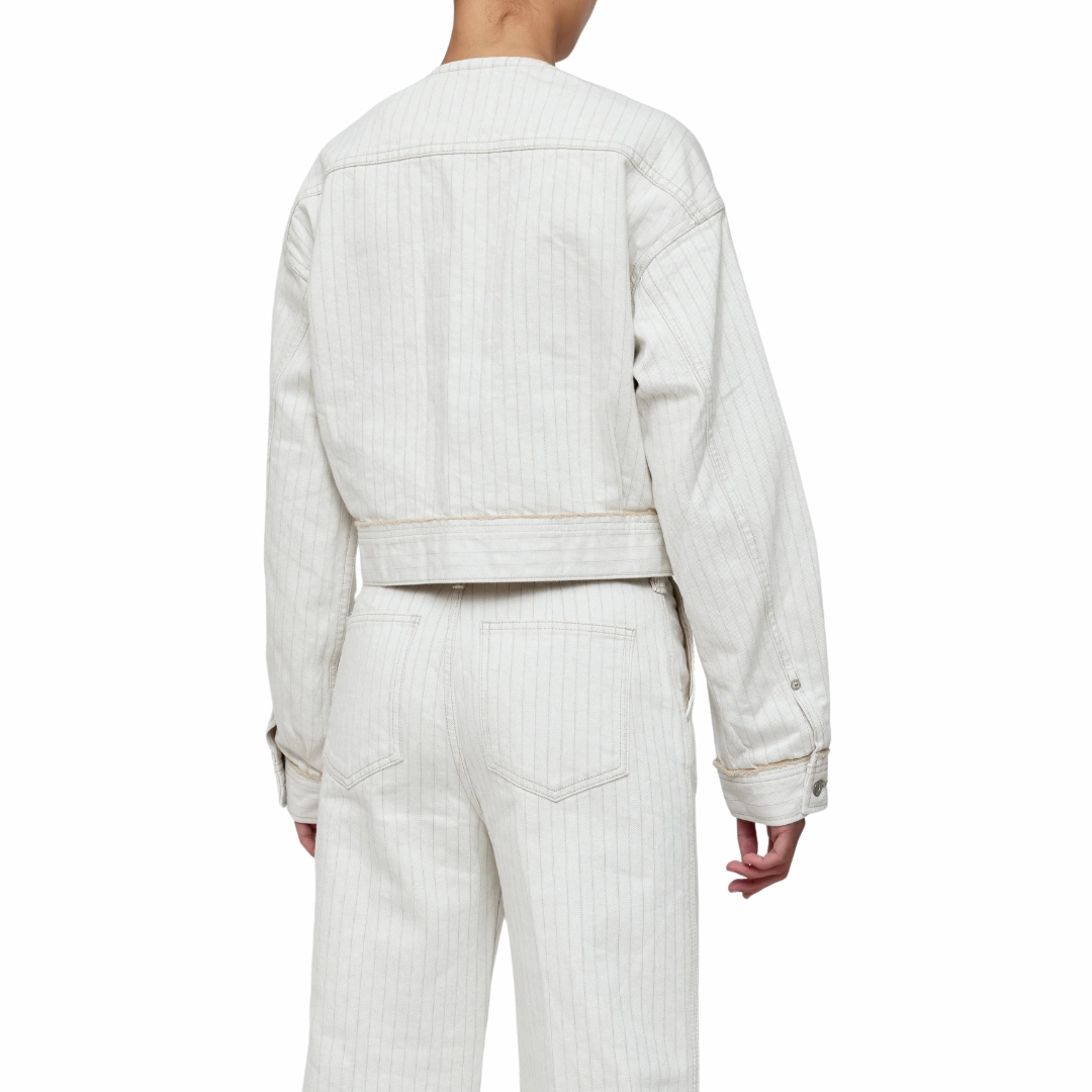 Fords No Collar Cropped Jacket Soft Interior Coating