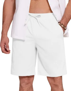 COOFANDY Mens Casual Beach Shorts Summer Elastic Waist Shorts Lightweight Drawstring Golf Shorts