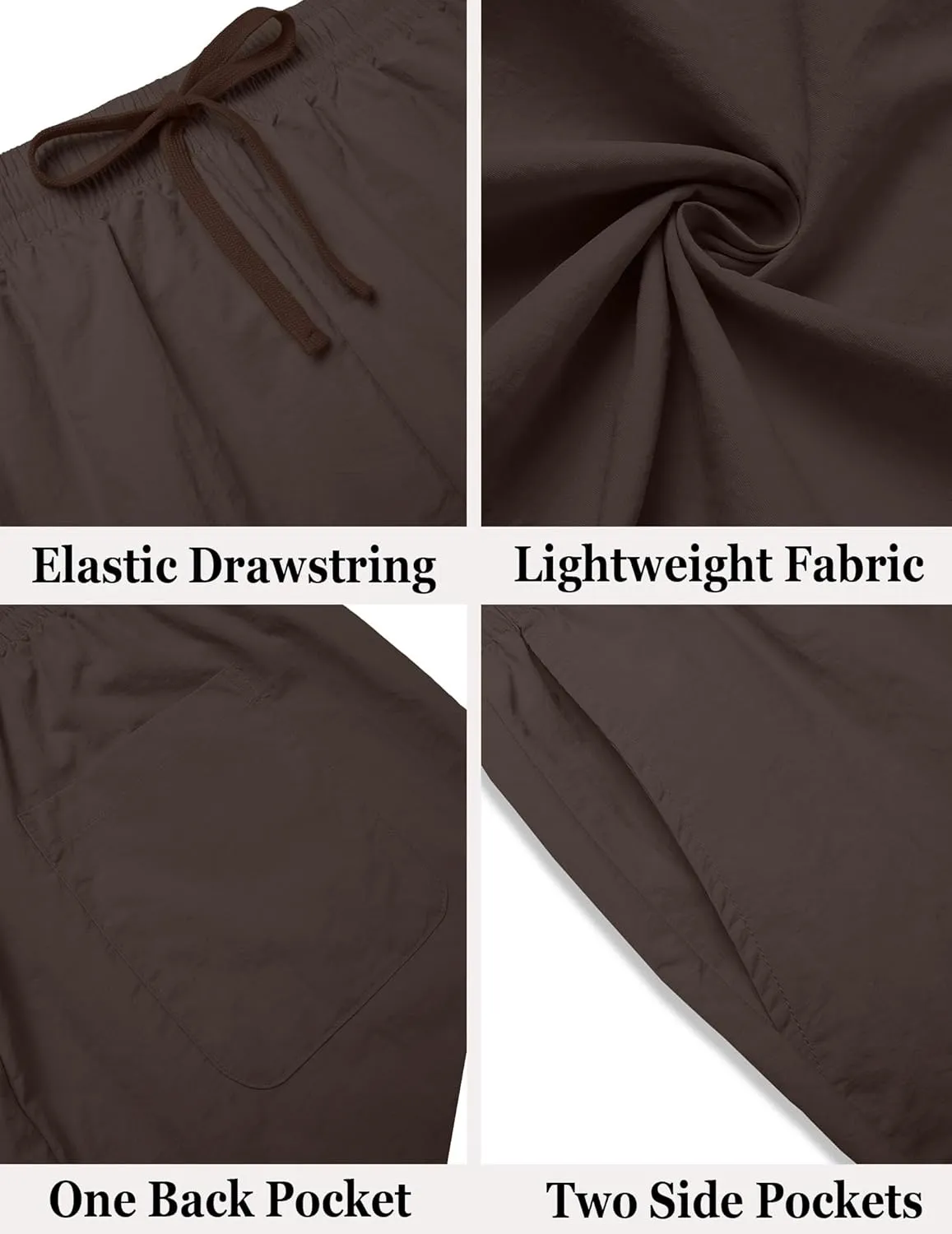 COOFANDY Men's Casual Shorts Elastic Waist Drawstring Lightweight Summer Beach Shorts