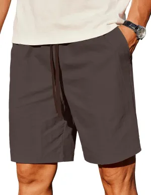 COOFANDY Men's Casual Shorts Elastic Waist Drawstring Lightweight Summer Beach Shorts