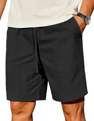 COOFANDY Men's Casual Shorts Elastic Waist Drawstring Lightweight Summer Beach Shorts