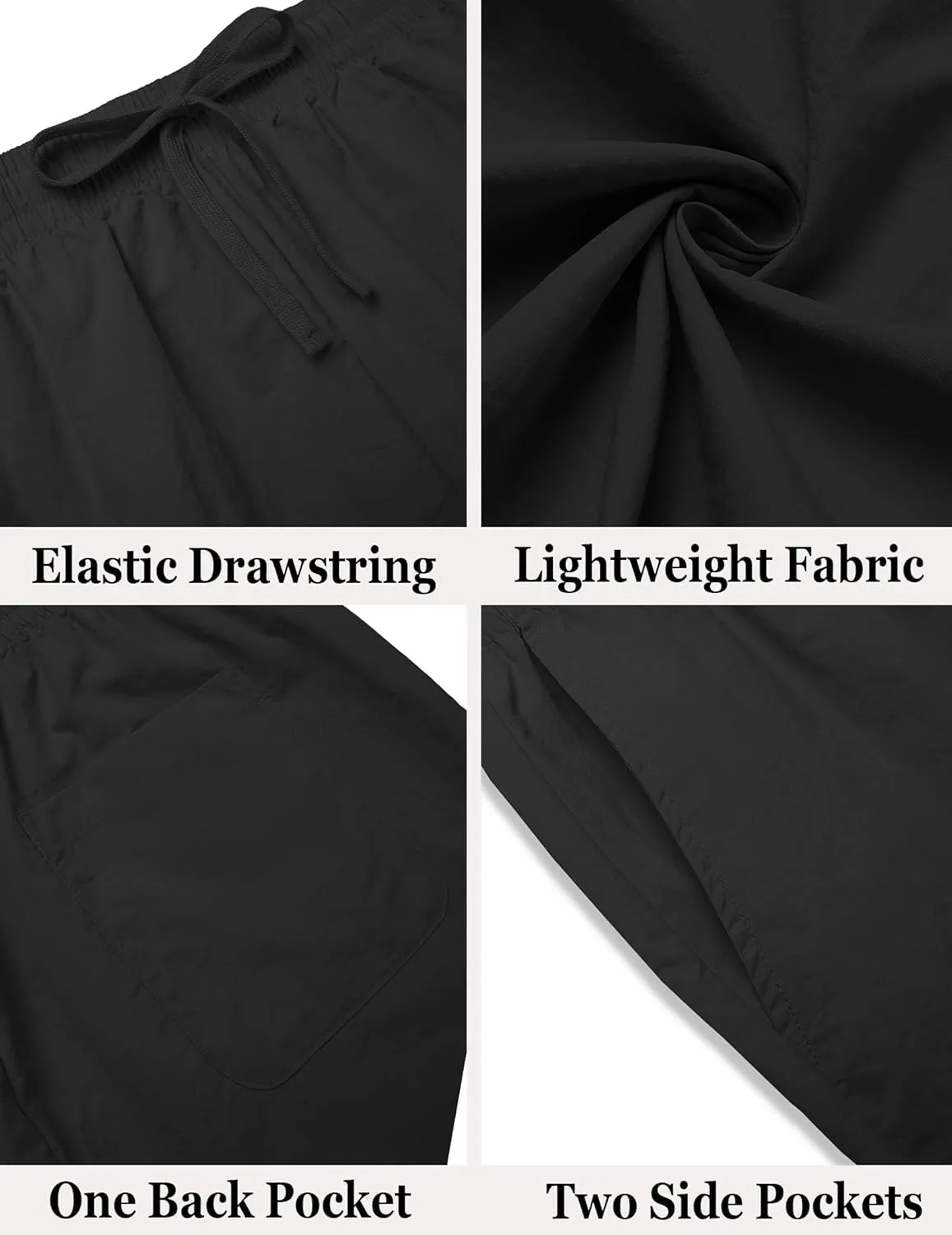 COOFANDY Men's Casual Shorts Elastic Waist Drawstring Lightweight Summer Beach Shorts