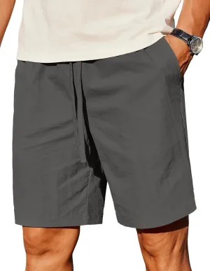 COOFANDY Men's Casual Shorts Elastic Waist Drawstring Lightweight Summer Beach Shorts