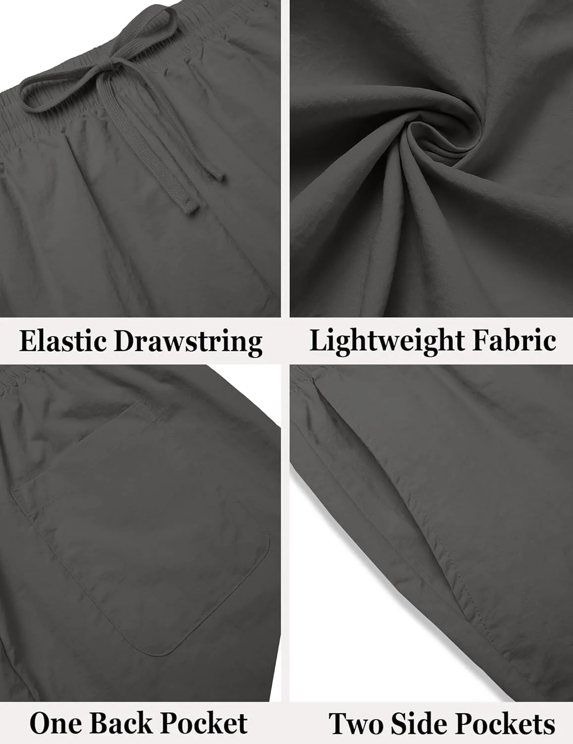 COOFANDY Men's Casual Shorts Elastic Waist Drawstring Lightweight Summer Beach Shorts