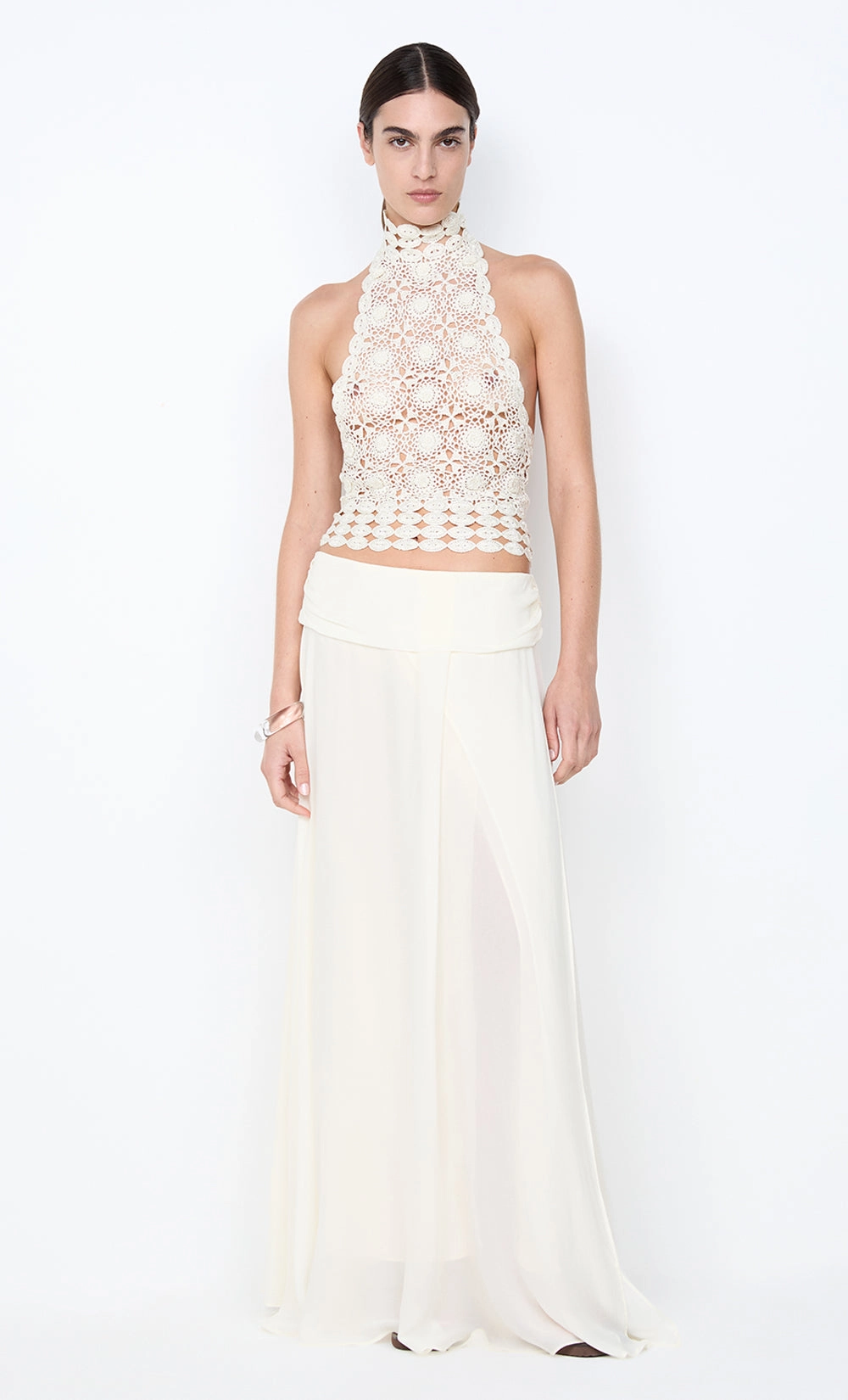 ANIA HALTER TOP - IVORY Beaded-Edge Fashion-Forward