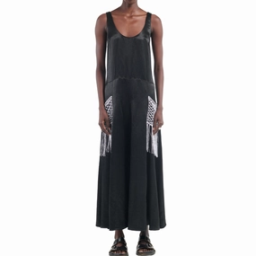 Macrame Godet Dress Elegant Waist Fit