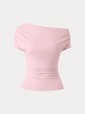 Cooling Asymmetrical Short Sleeve Stretchy Tee Flatlock Seam Technology Hybrid Fabric Blend