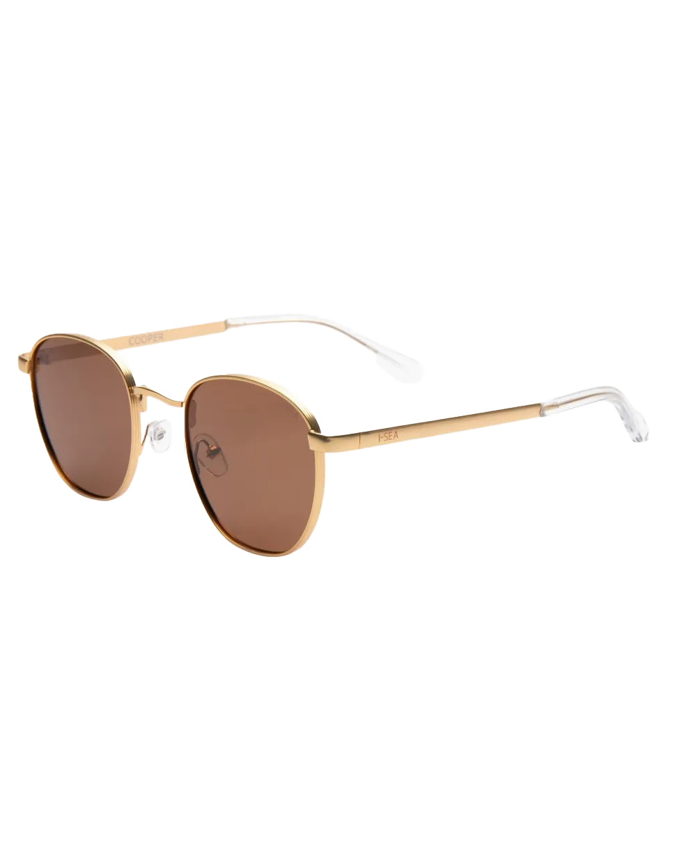 Cooper Polarised Sunglasses in Gold & Brown