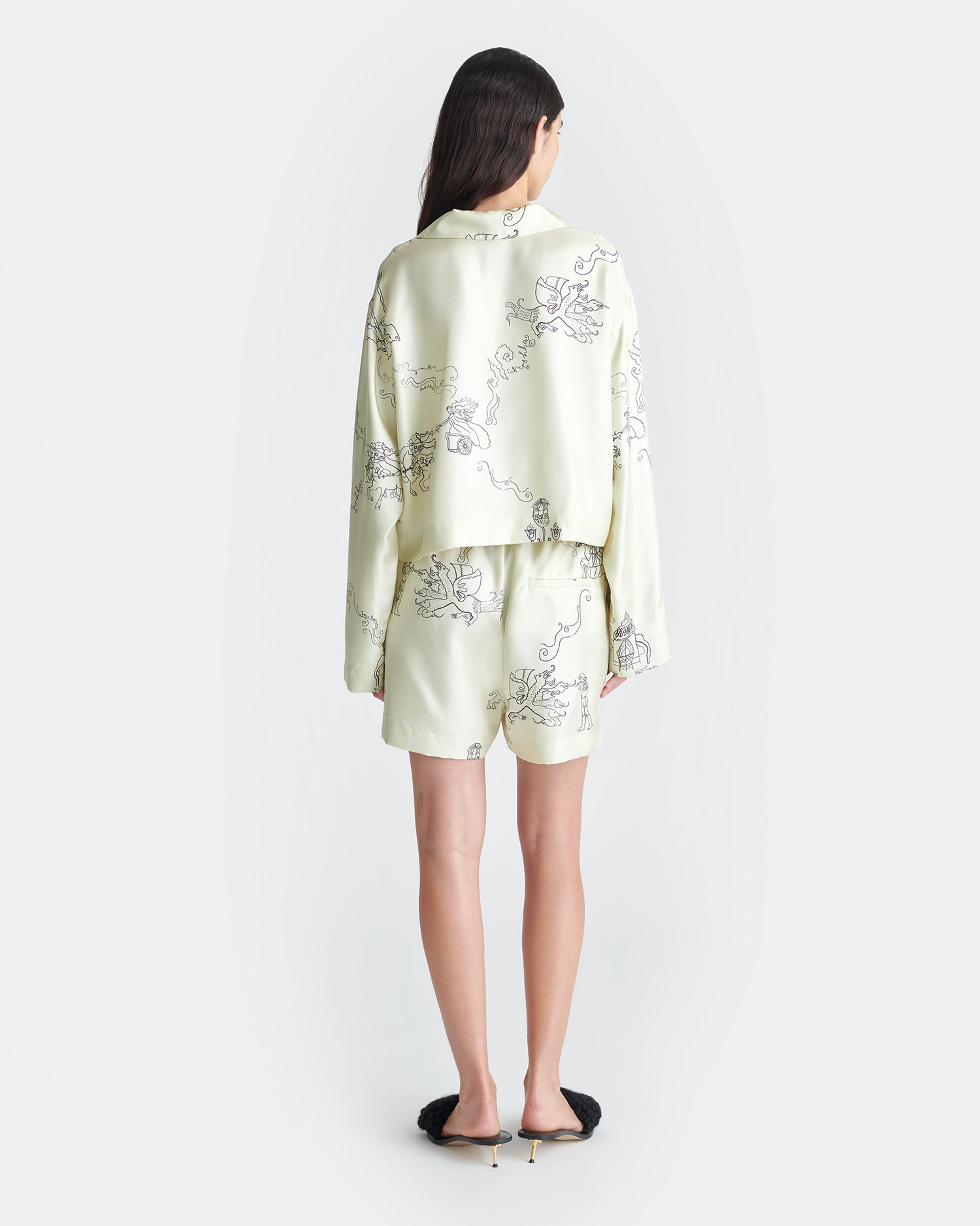 Dylla - Printed Tailored Silk Twill Shorts - Folktale Street Style