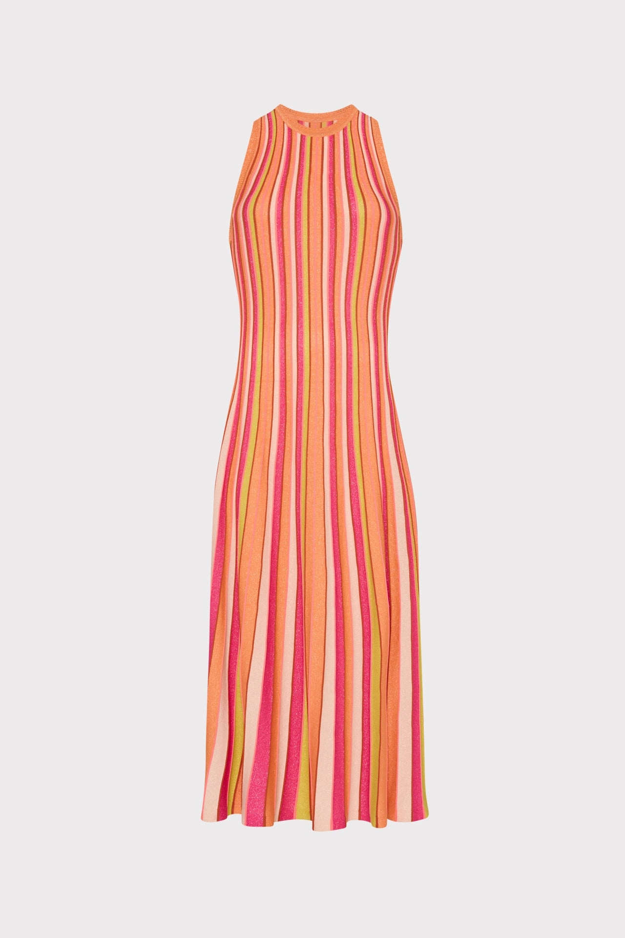 Smart Casual Multi Color Stripe Sleeveless Midi Dress