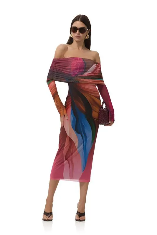 Cornelia Dress - Earthen Leaf Lotus Chilly Weather Comfort Versatile Wearable