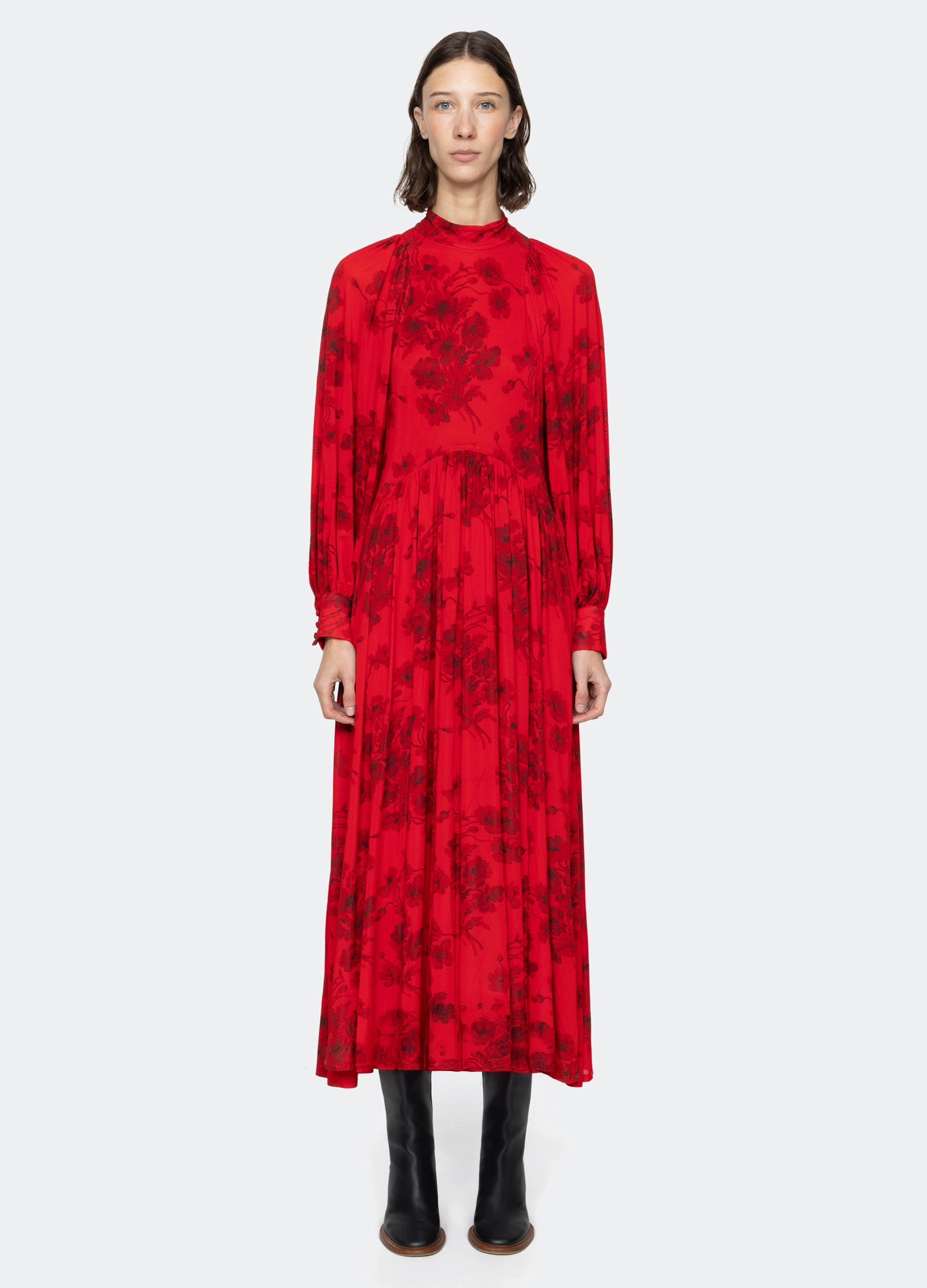 Cornelia L/S Dress Asymmetrical hem Urban Ready