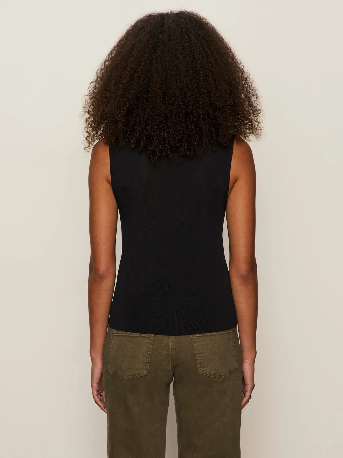 Knitted Button Front Top Black Hypoallergenic Textile Summer Style