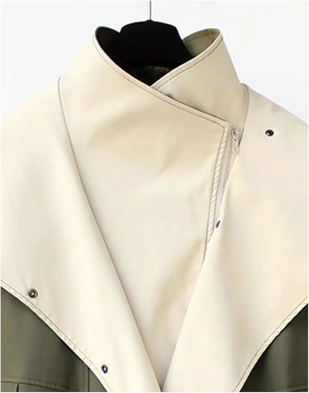Costaric Women's Oversized Color Block Jacket Spring Autumn Casual Lapel Zip Jacket Long Sleeve Lightweight With Pockets Coat