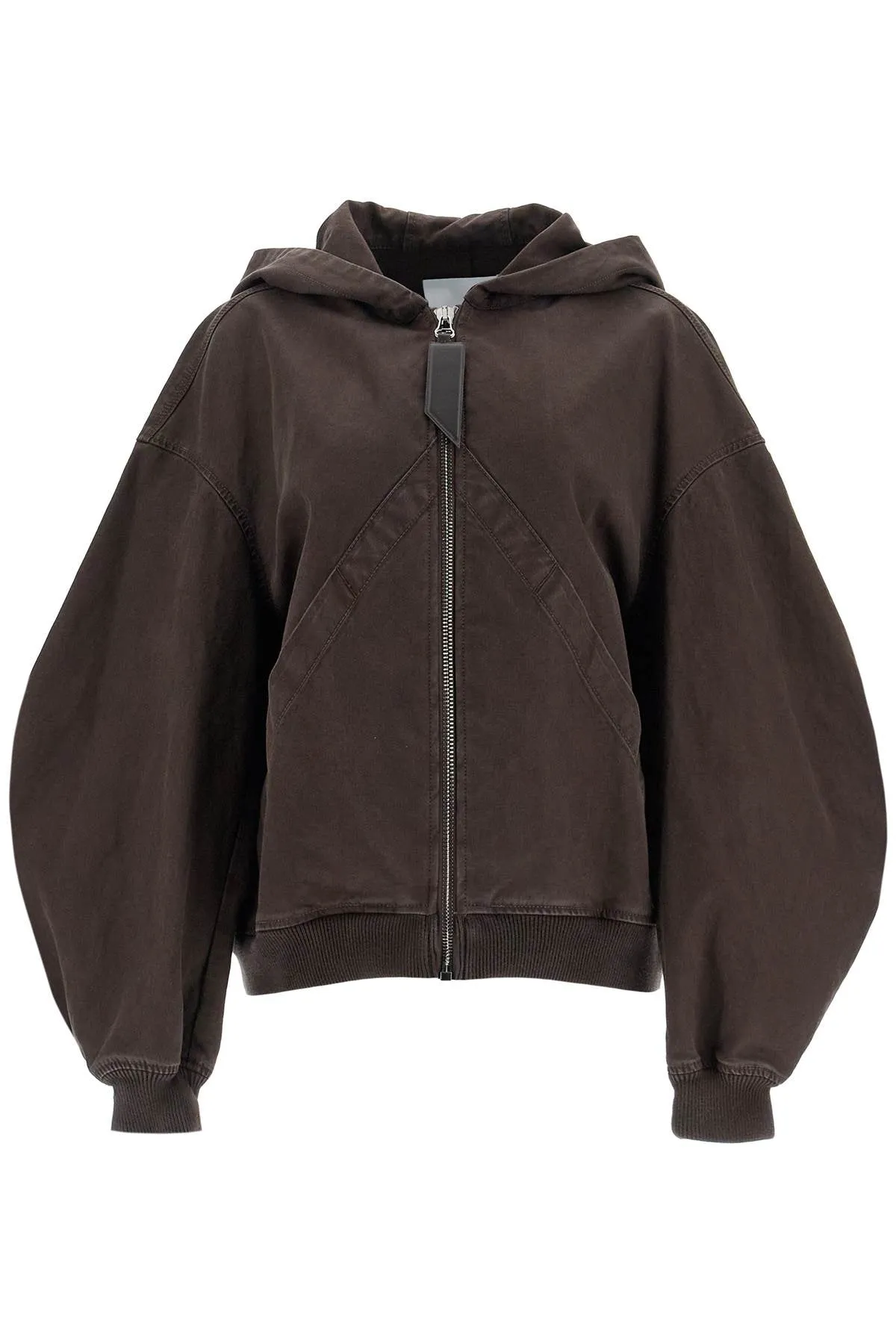 cotton bomber jacket with hood 250WCB00066DDC093AA BROWN