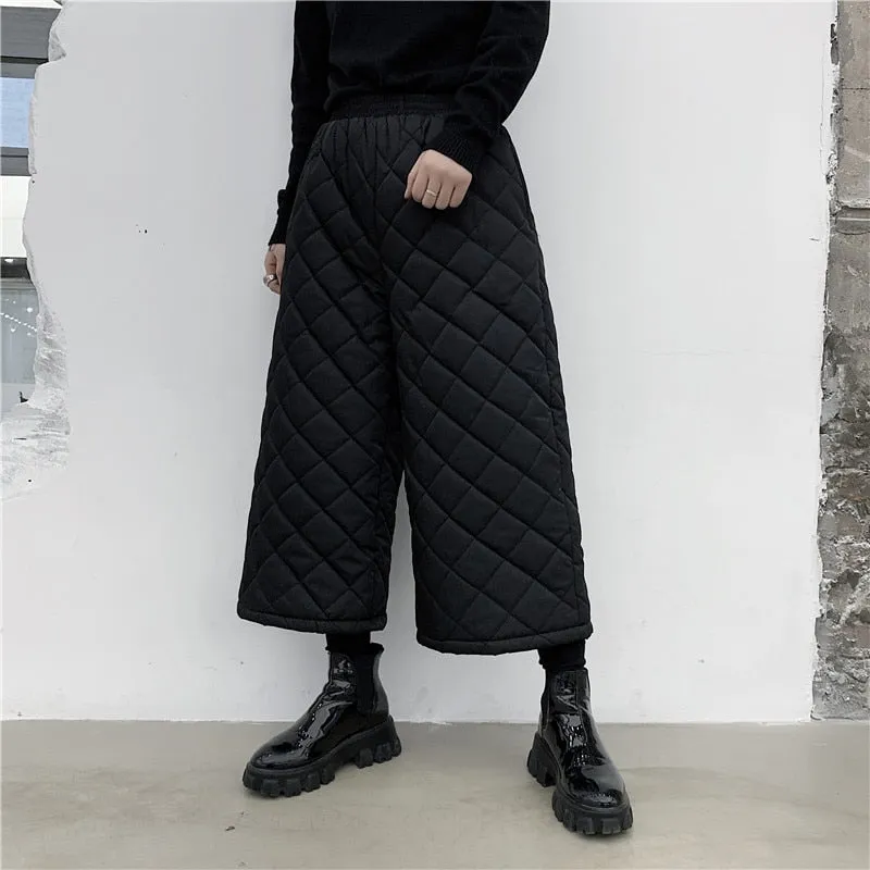 Cotton Padded Thick Male Wide Leg Pants