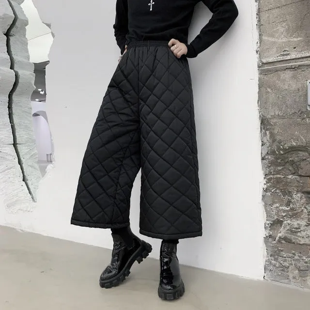 Cotton Padded Thick Male Wide Leg Pants