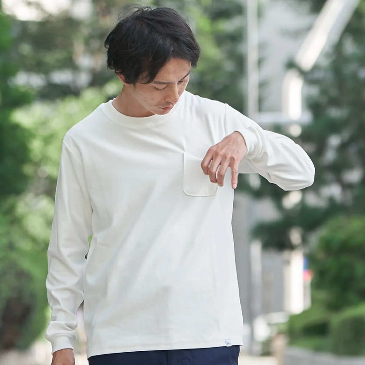 Cotton Pocket Long T-shirts