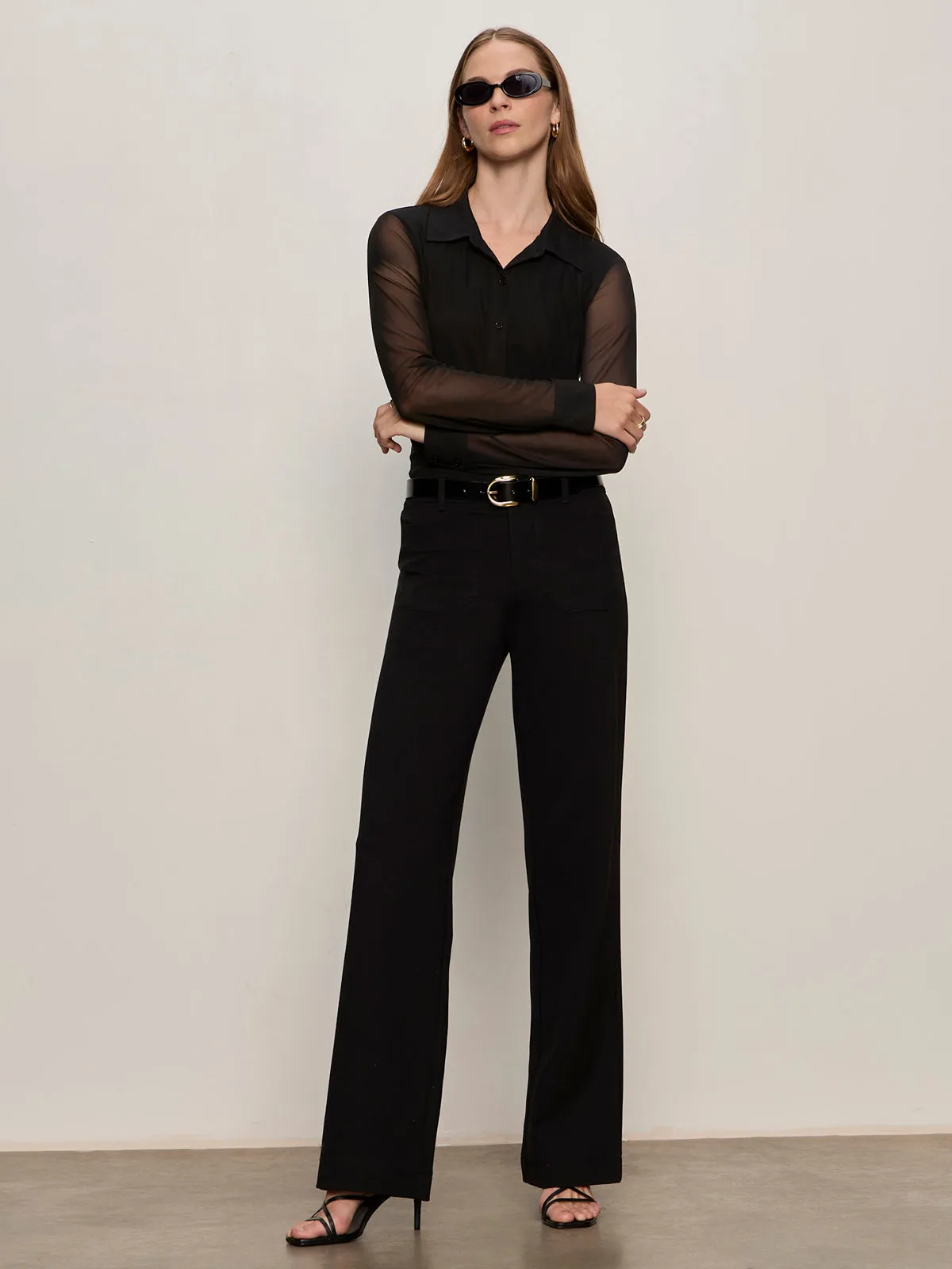 Marine Ponte Pant Black Anti Static Material