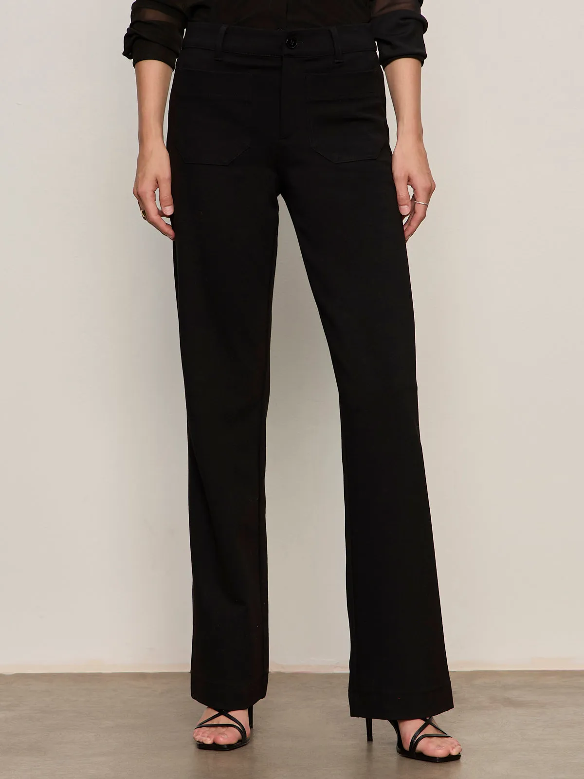 Winter Sports Mesh Panel Marine Ponte Pant Black