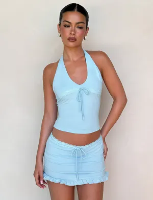 Crisp Edge Foldable Packability MELLIE SKORT - BLUE : BABY BLUE