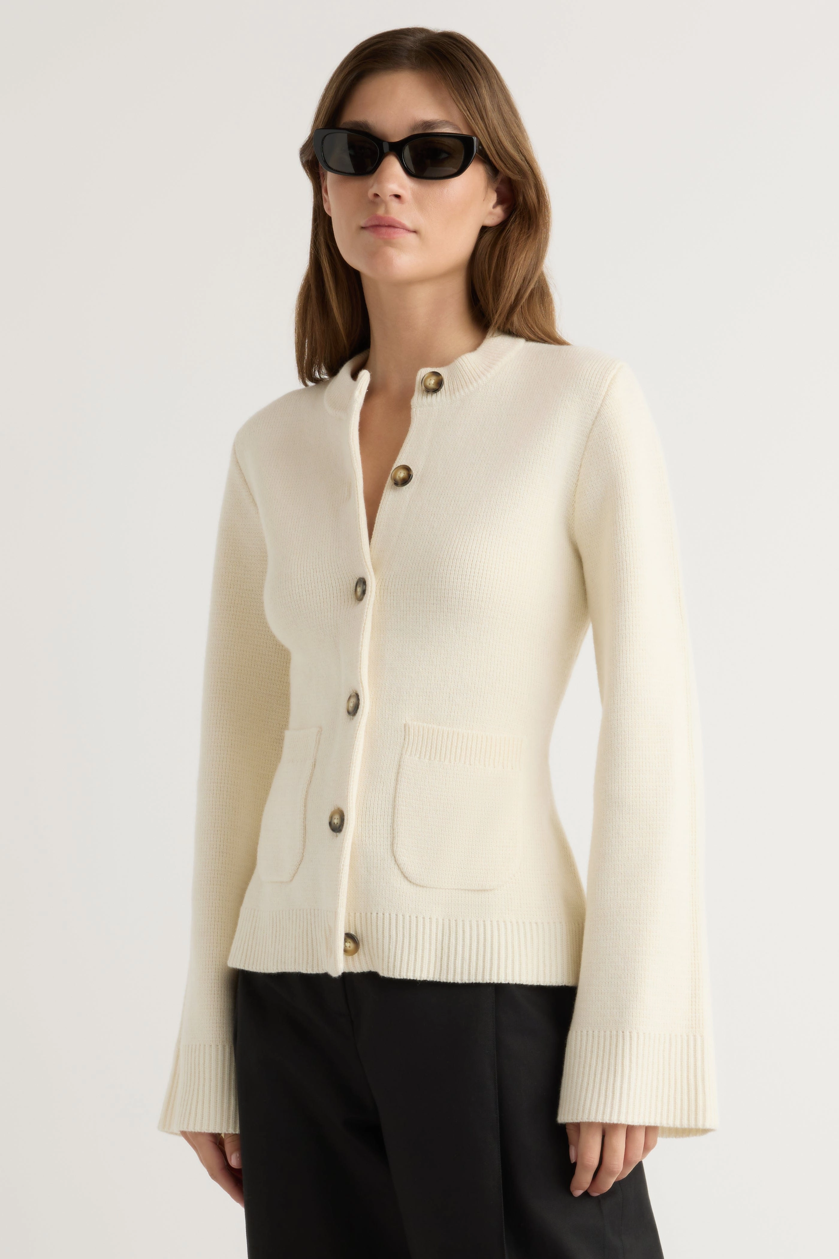 Eames Organic Cotton-Wool Cardigan Snug Fit Knit