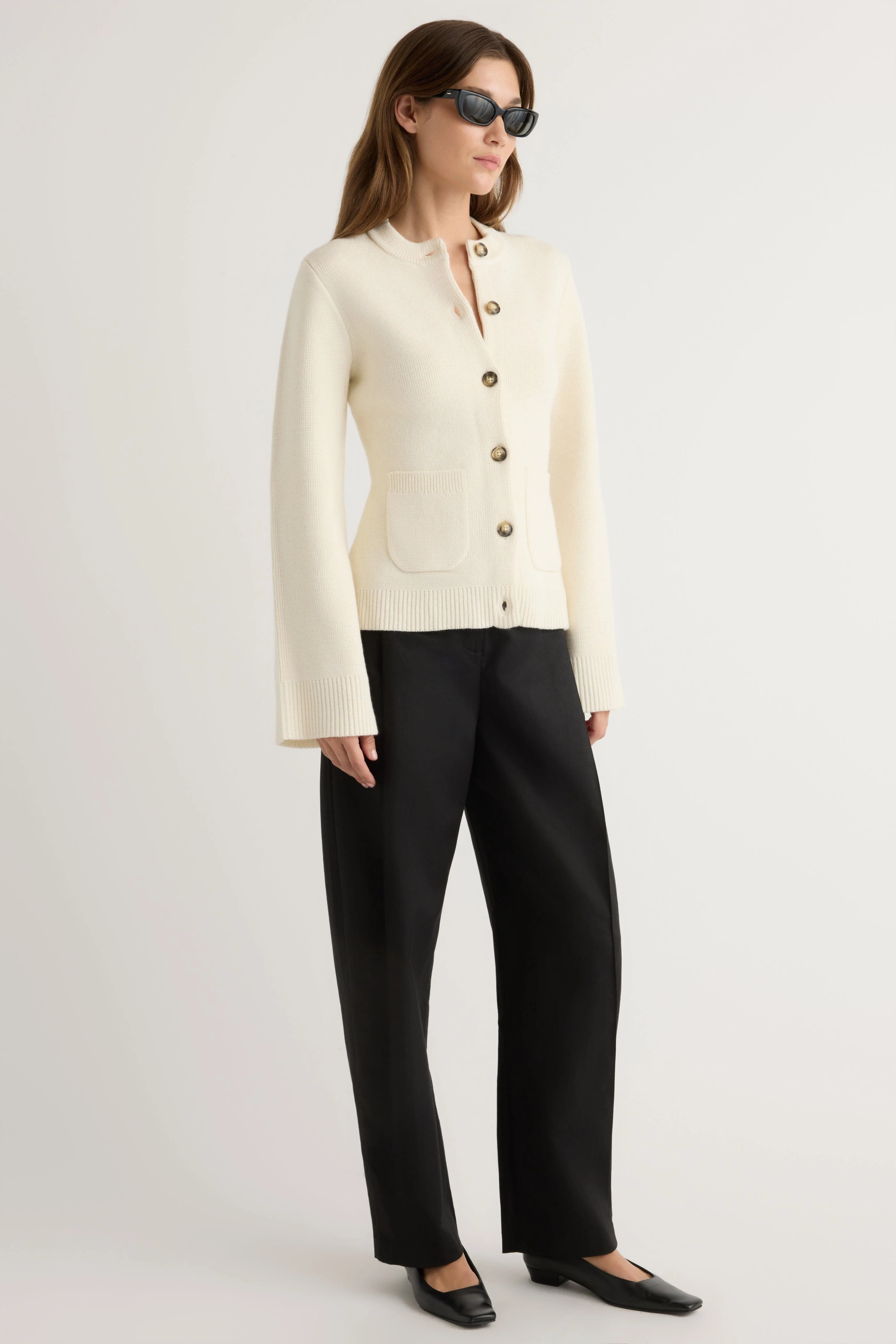 Lightweight Layer Layering Fit Eames Organic Cotton-Wool Cardigan