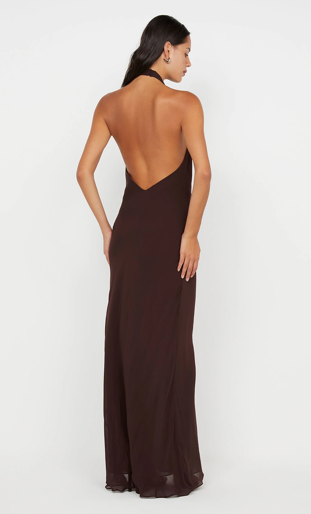 Business casual Subtle Lines SONEVA WRAP DRESS - DARK CHOCOLATE