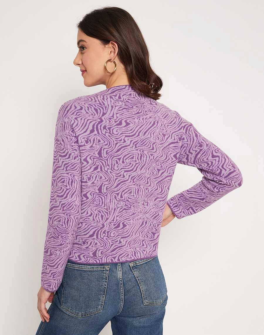 Ethical Production Knitwear Madame Lilac Animal Print Sweater