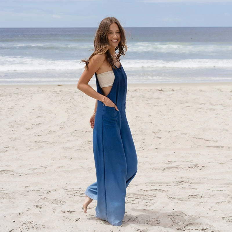 Urban Edge Perfect Mood Ocean Mist Rayon Nomad Jumpsuit